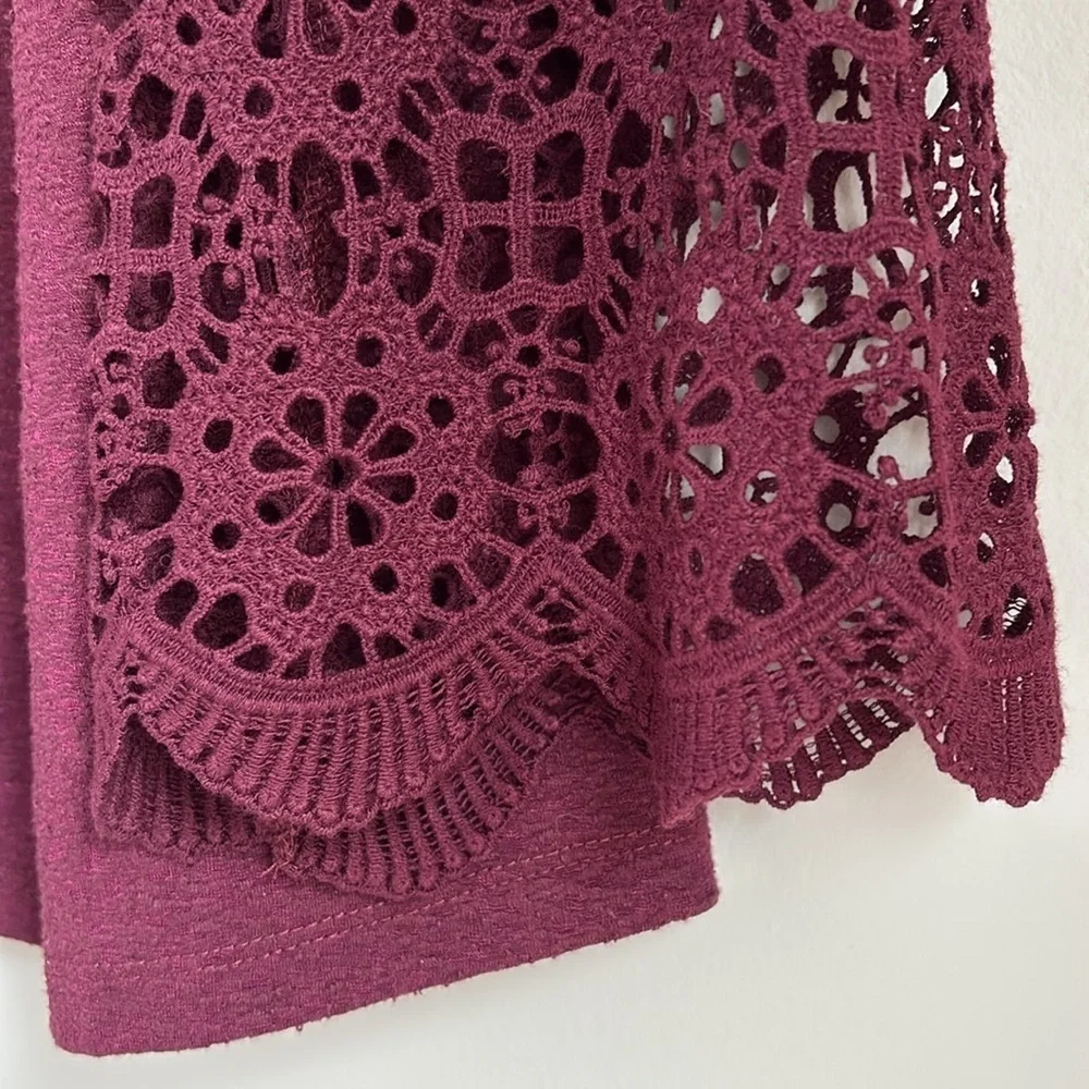 EUC Anthropologie eri + ali Purple Eyelet Knit Top XS​​​​